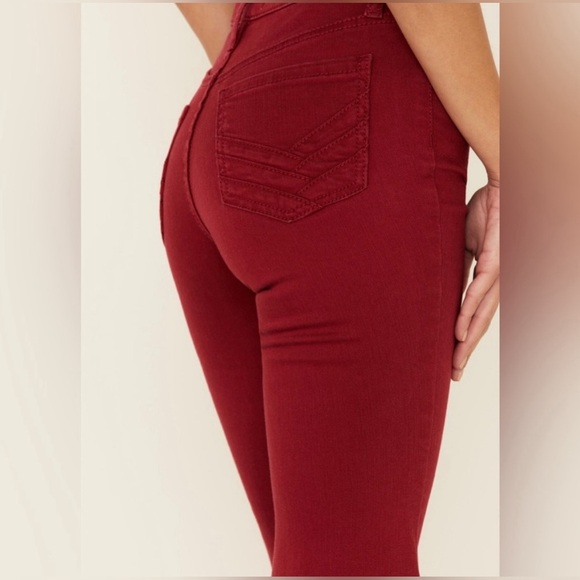 Shyanne Red Flare Bell Bottoms Denim Jeans Hippie Western Country Women's 30 - Picture 3 of 15